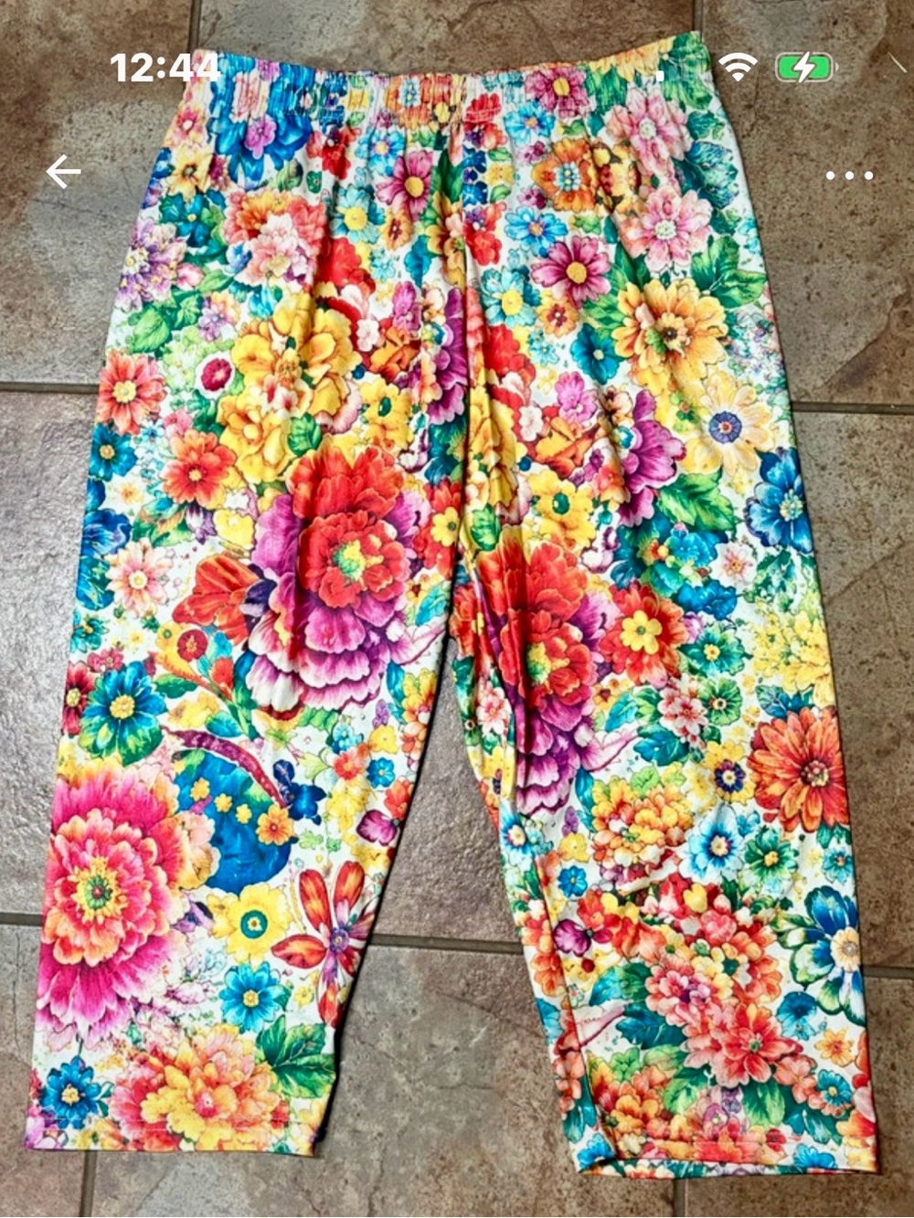 Ladies Size Large Capri Pants - Multicolor Floral